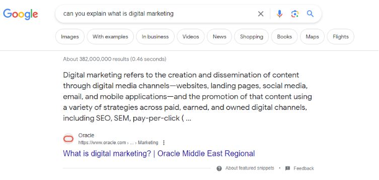 google search - Can you explain what is digital marketing