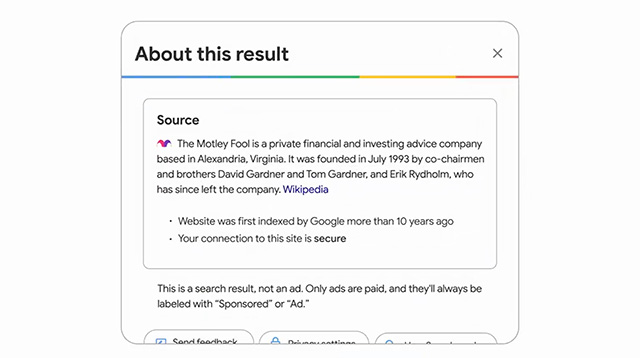 about this result showing source