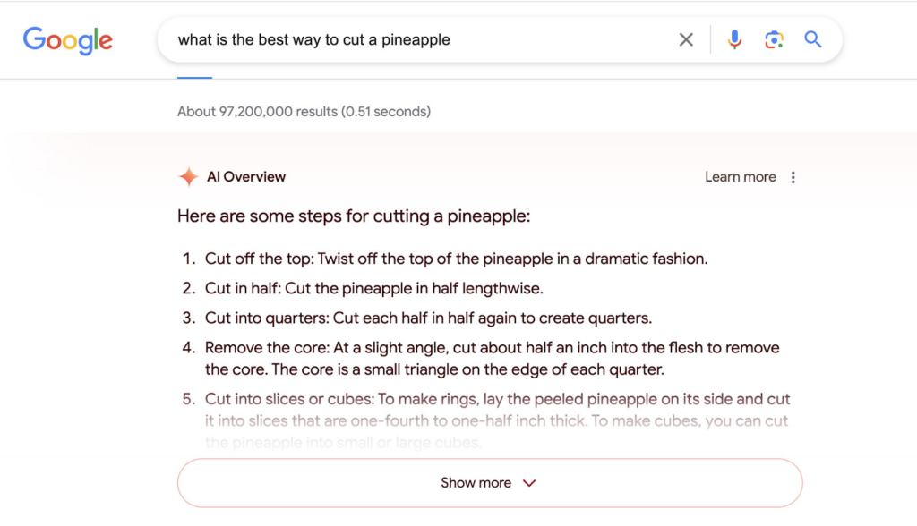 dynamic summaries with AI overviews